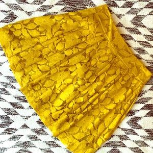 LOFT Mustard Yellow Lace Skirt